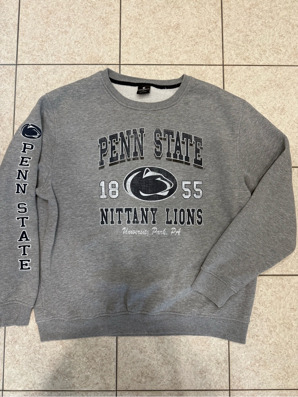 Penn State Nittany Lions Gray Crewneck Sweatshirt - Collegiate Logo
